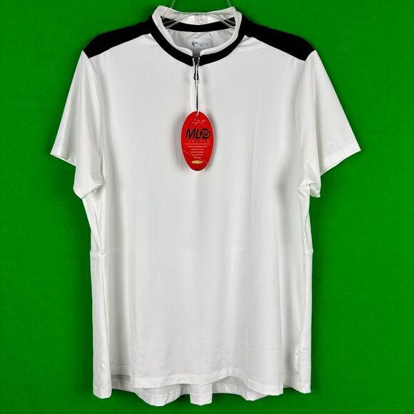 Greg Norman White and Black ML75 stretch Athletic Shirt with pleated back XL - Picture 1 of 10